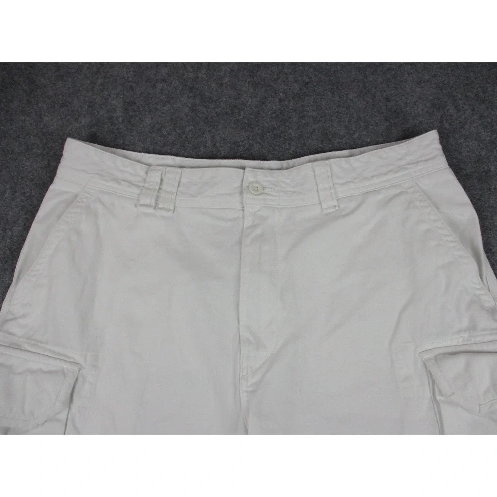 Polo Ralph Lauren Shorts Mens 38 White Canvas Cargo Pockets Chino Classic 10